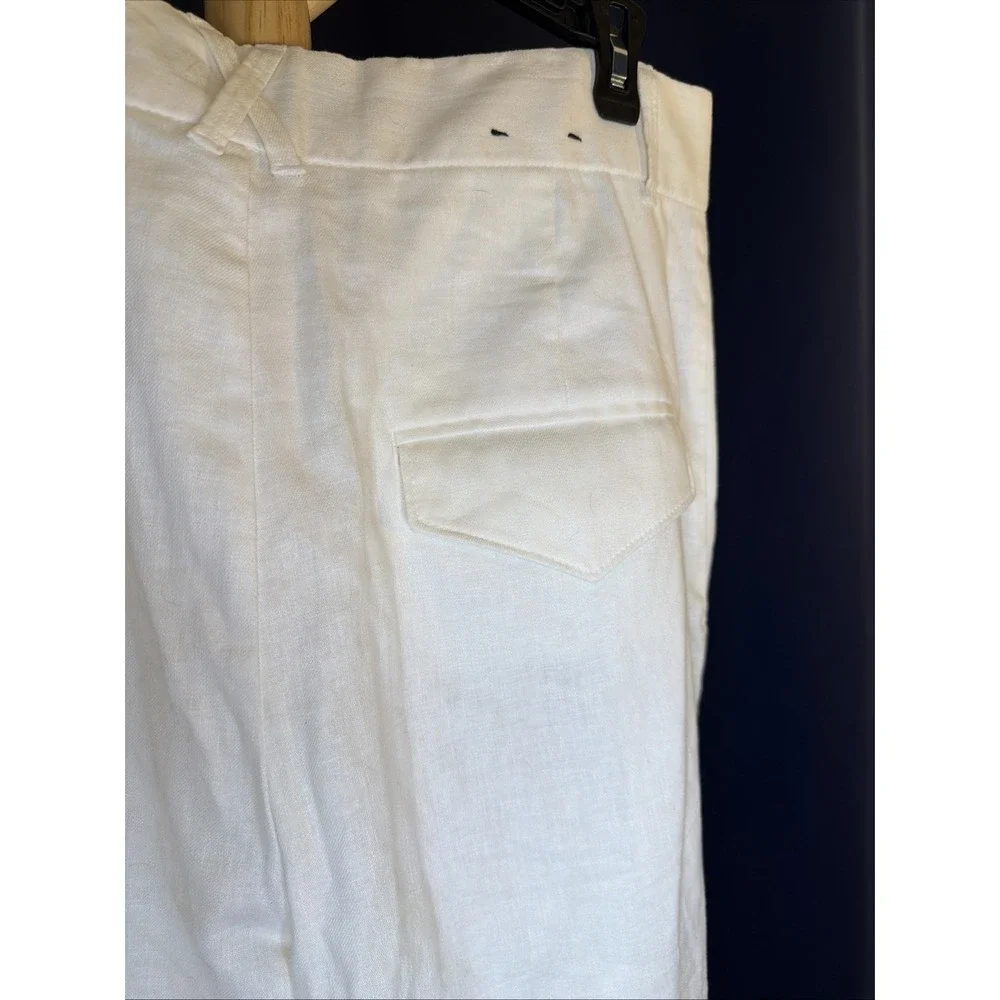 Banana Republic Women's Wide Leg Linen/Cotton Pants -Size 12 - Cream White